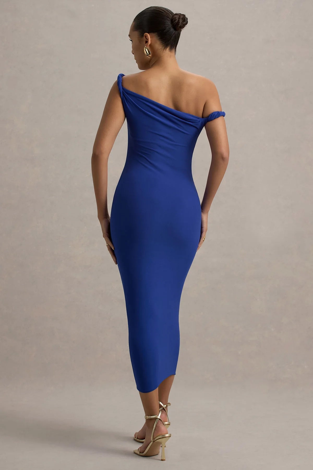 Alouro Blue Twisted Midi Dress