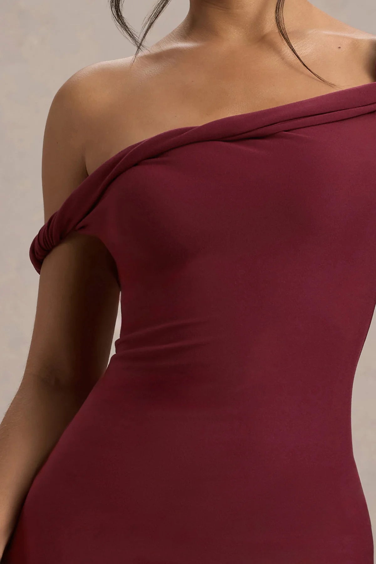 Alouro Berry Twisted Midi Dress