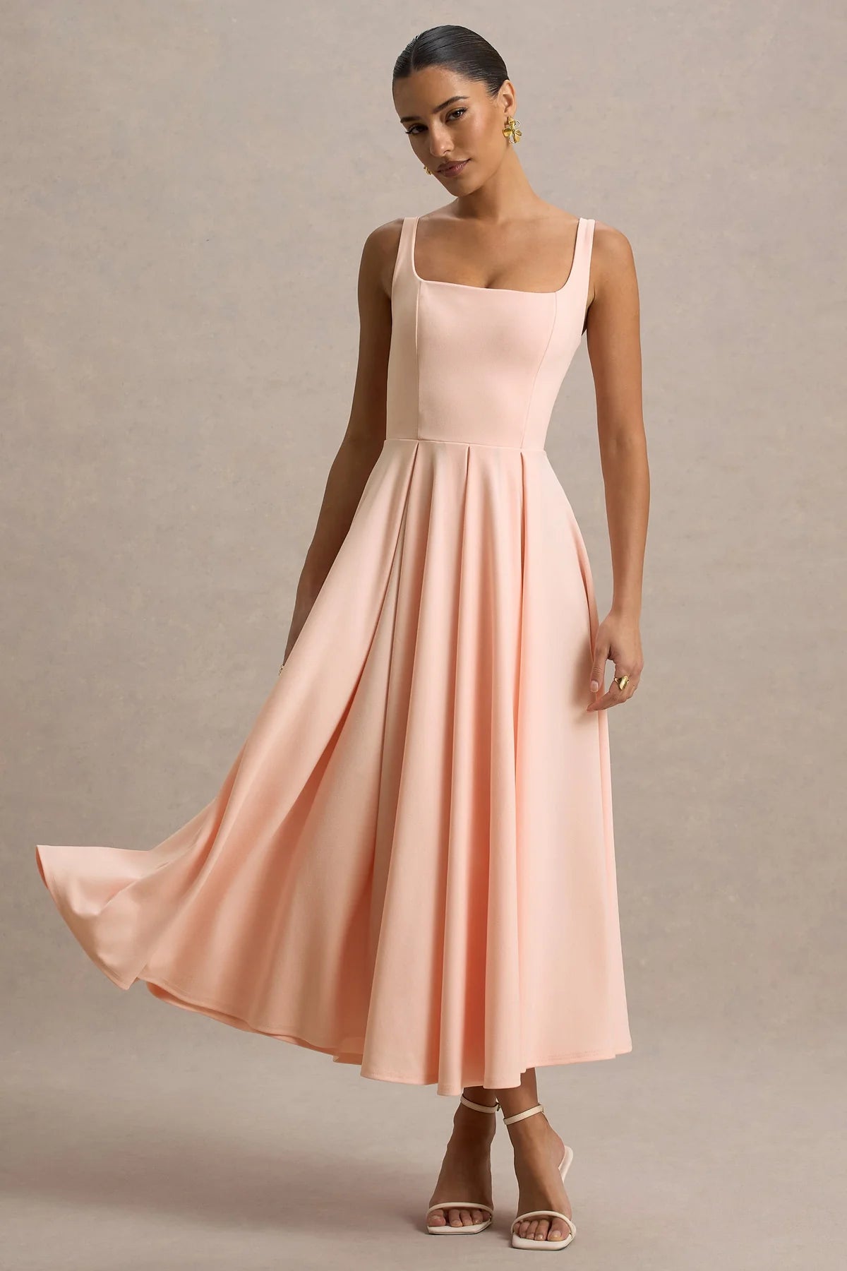 Alouro Pink Strappy Parina Midi Dress