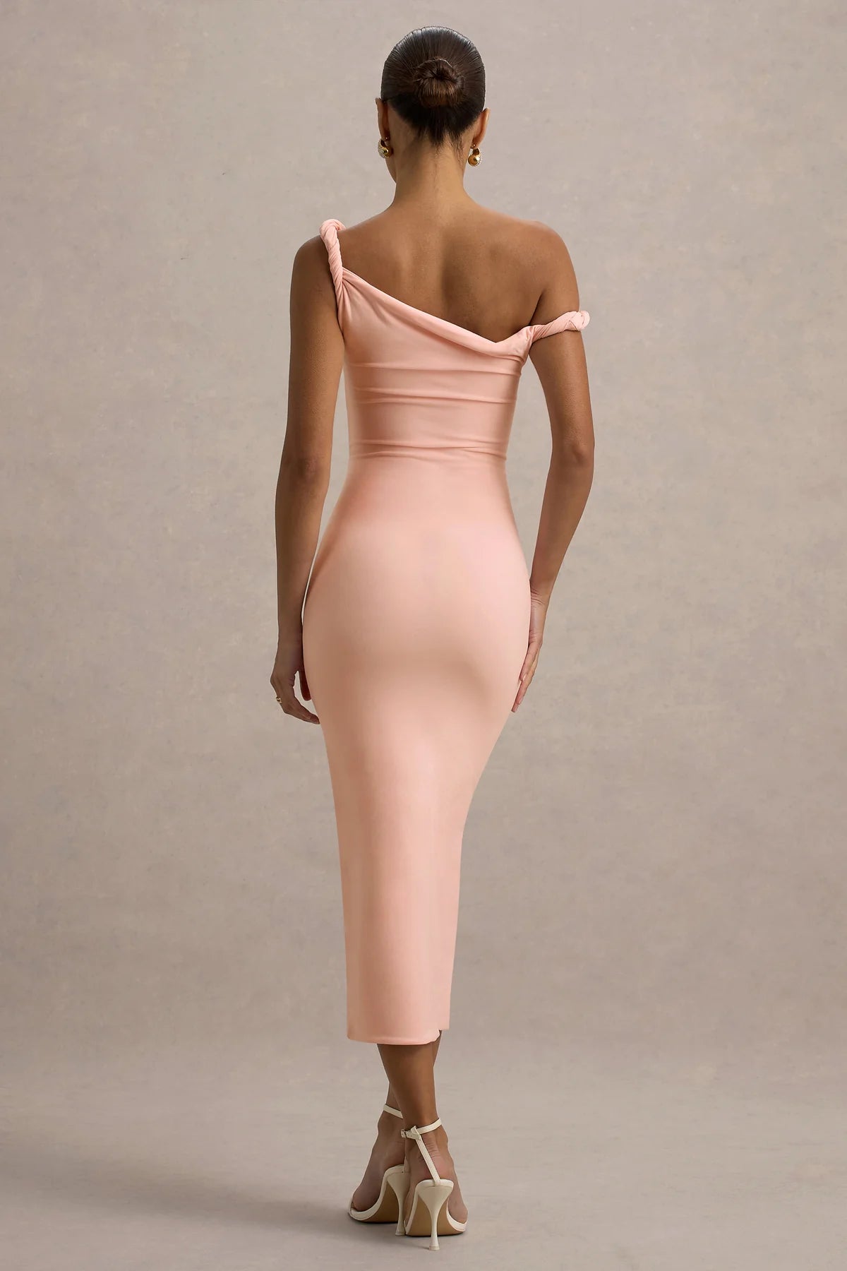 Alouro Pink Twisted Midi Dress
