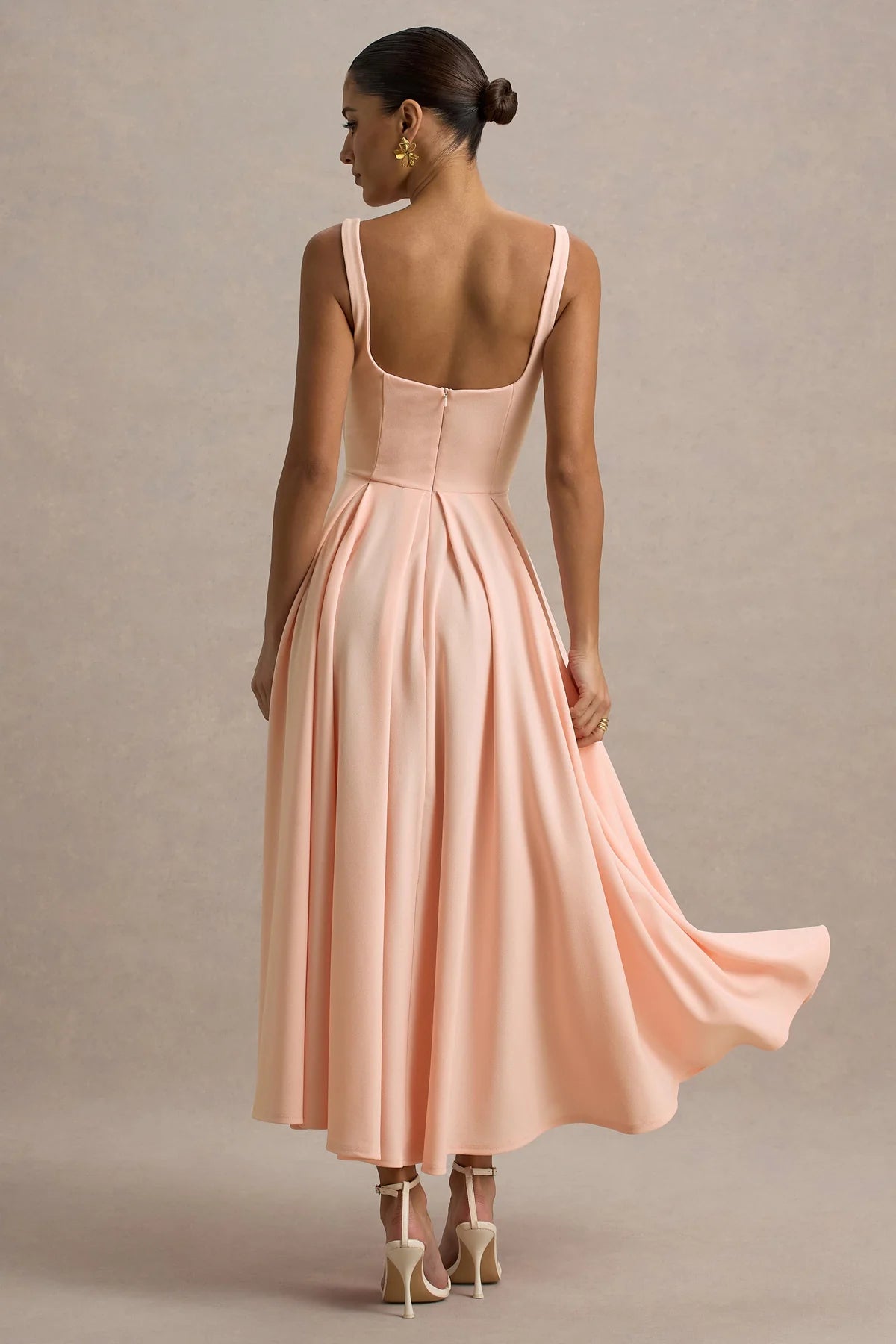 Alouro Pink Strappy Parina Midi Dress