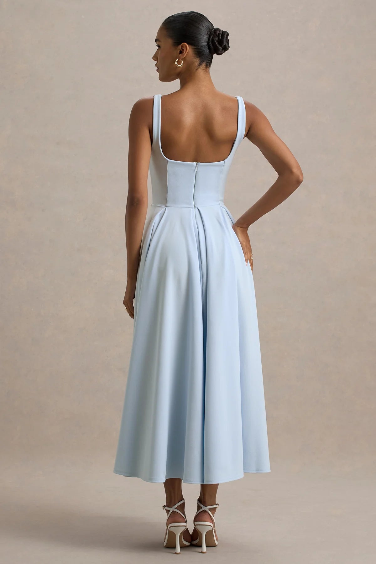 Alouro Powder Blue Strappy Parina Midi Dress