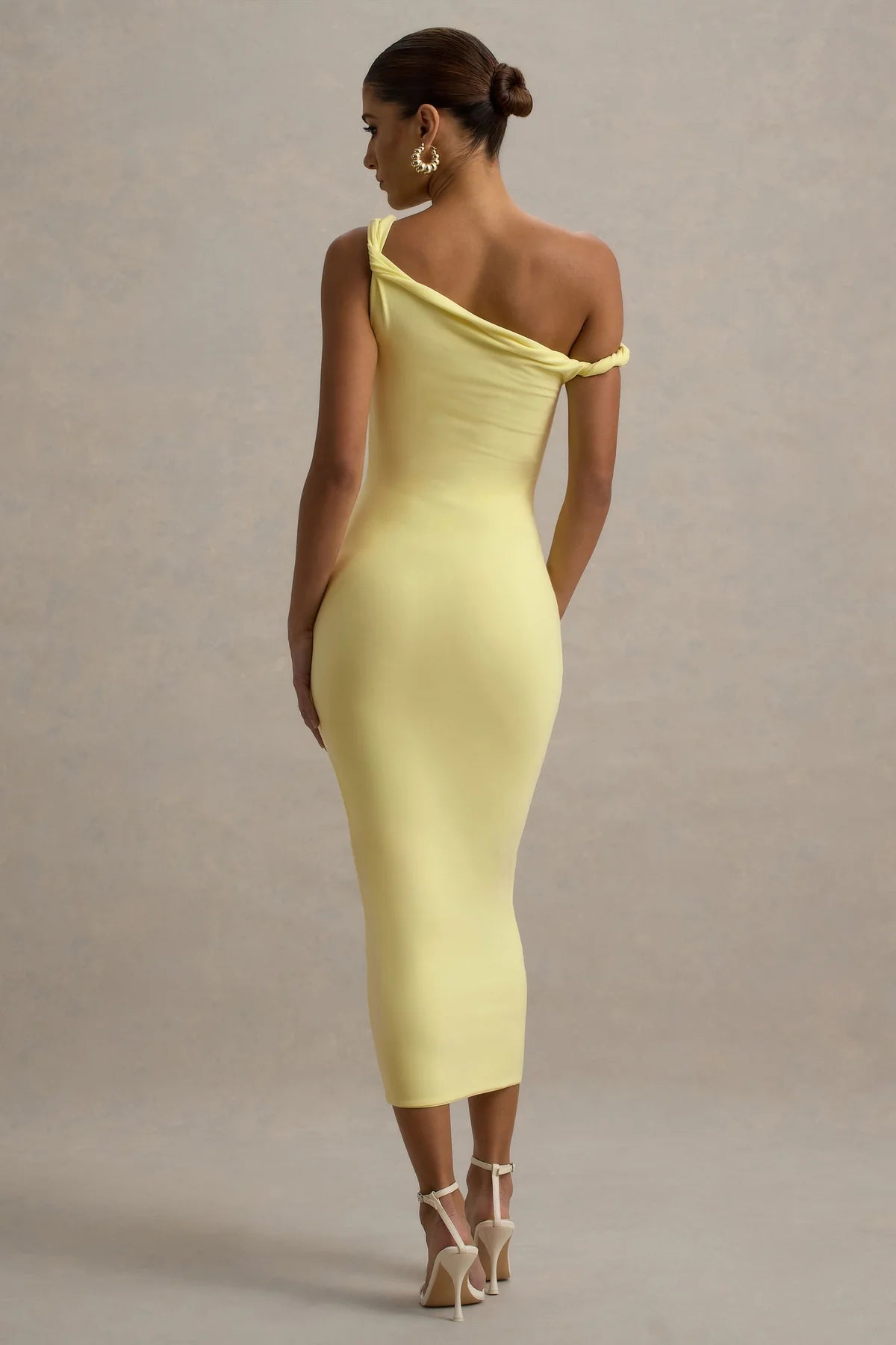 Alouro Lemon Twisted Midi Dress