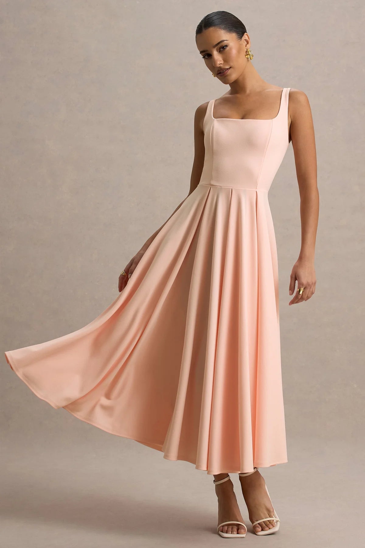 Alouro Pink Strappy Parina Midi Dress