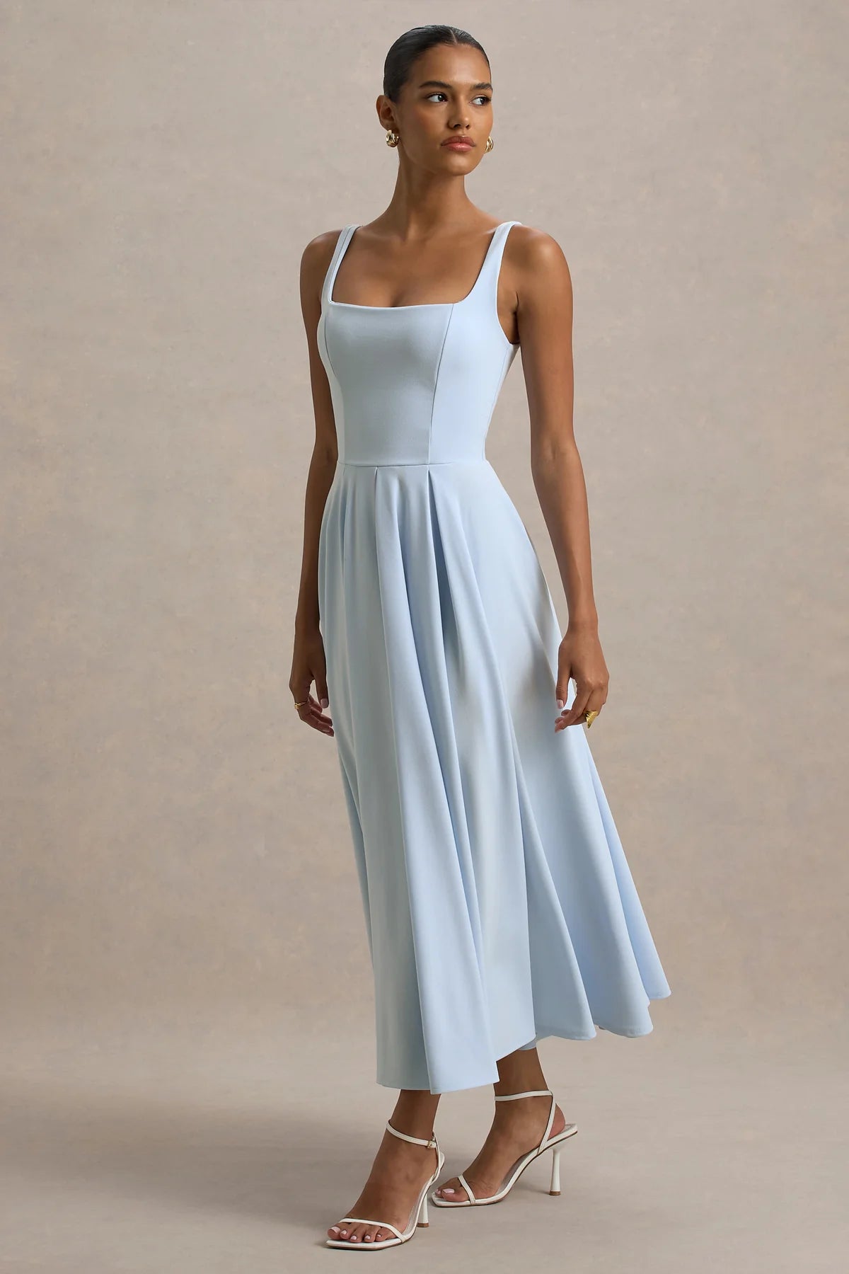 Alouro Powder Blue Strappy Parina Midi Dress