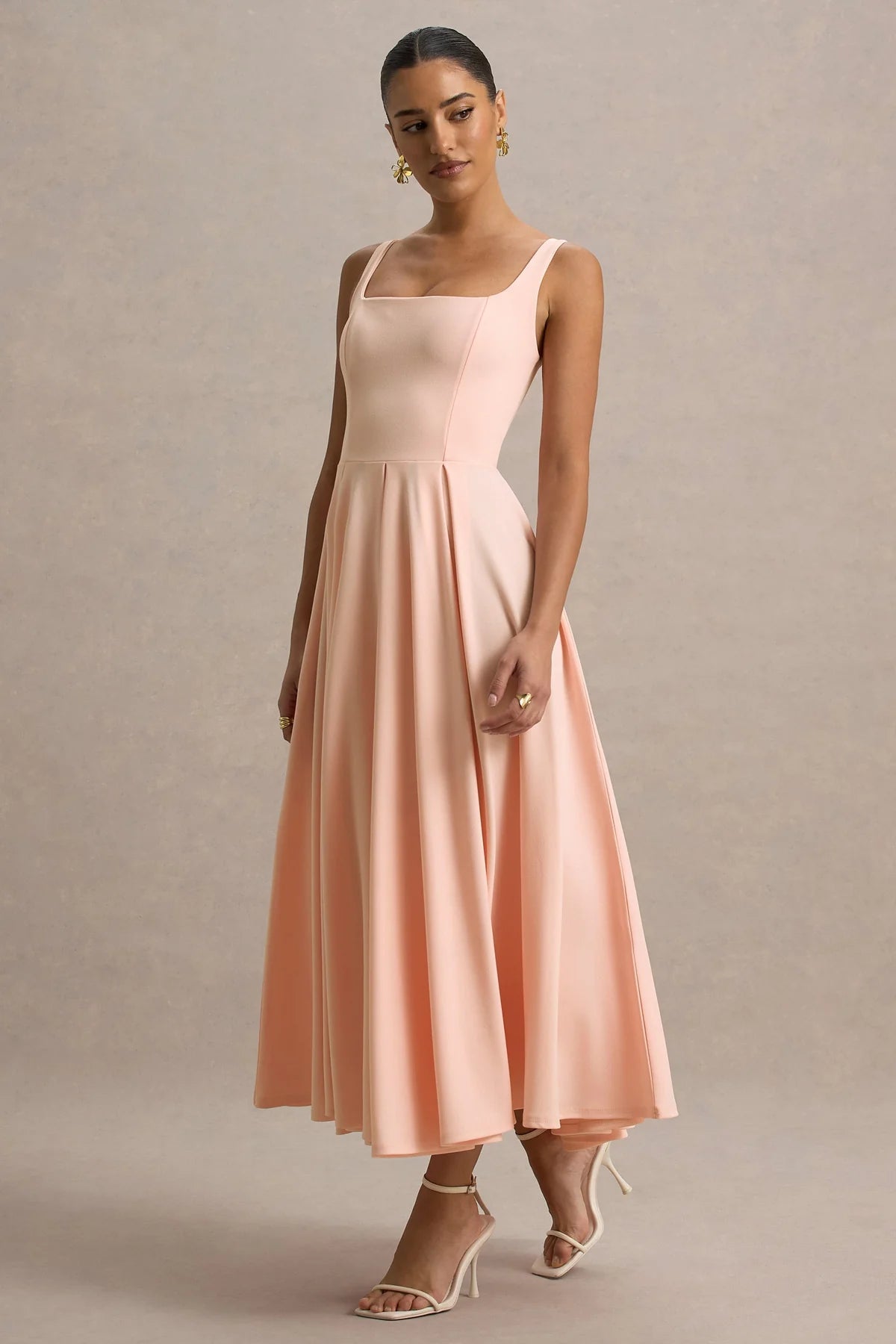 Alouro Pink Strappy Parina Midi Dress