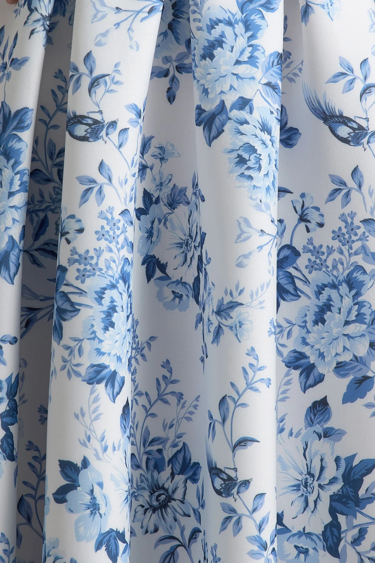 Alouro White Porcelain Print – Volume Skirt Midi Dress