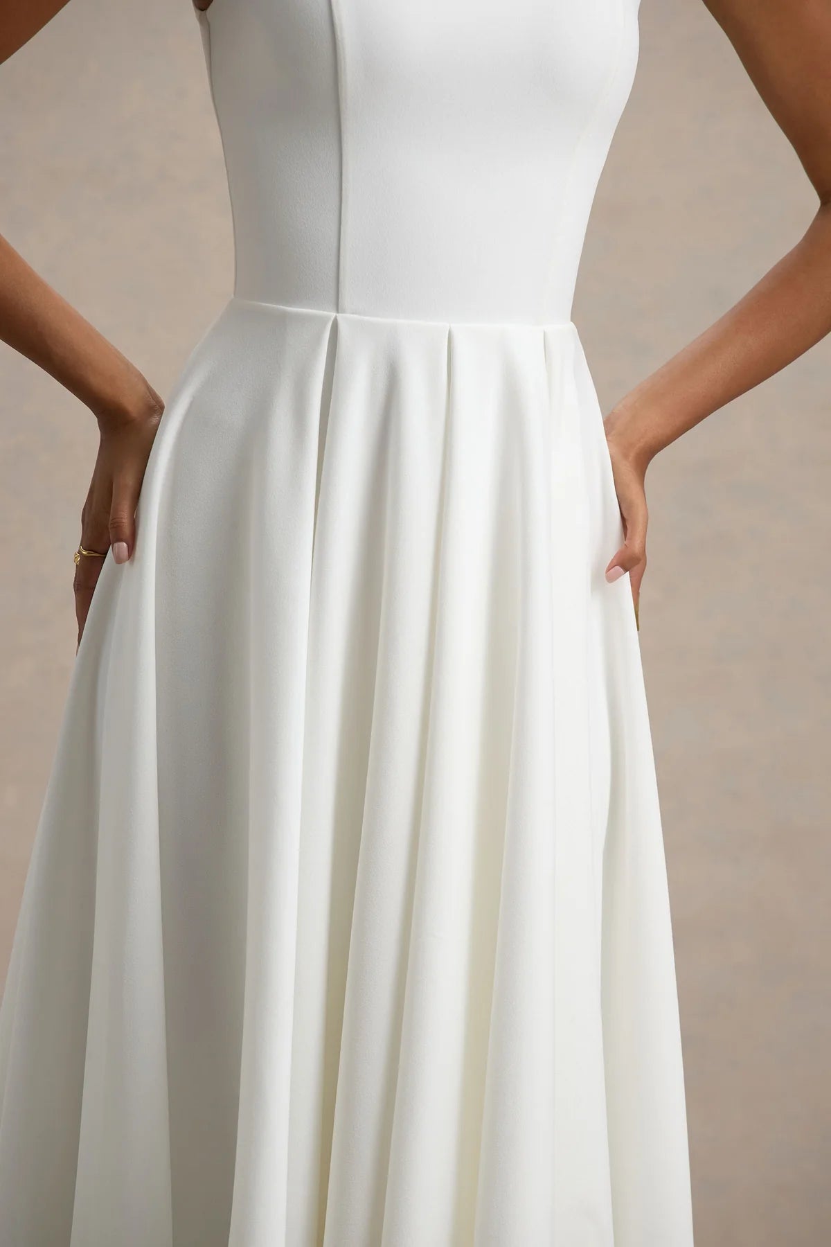 Alouro White Strappy Parina Midi Dress