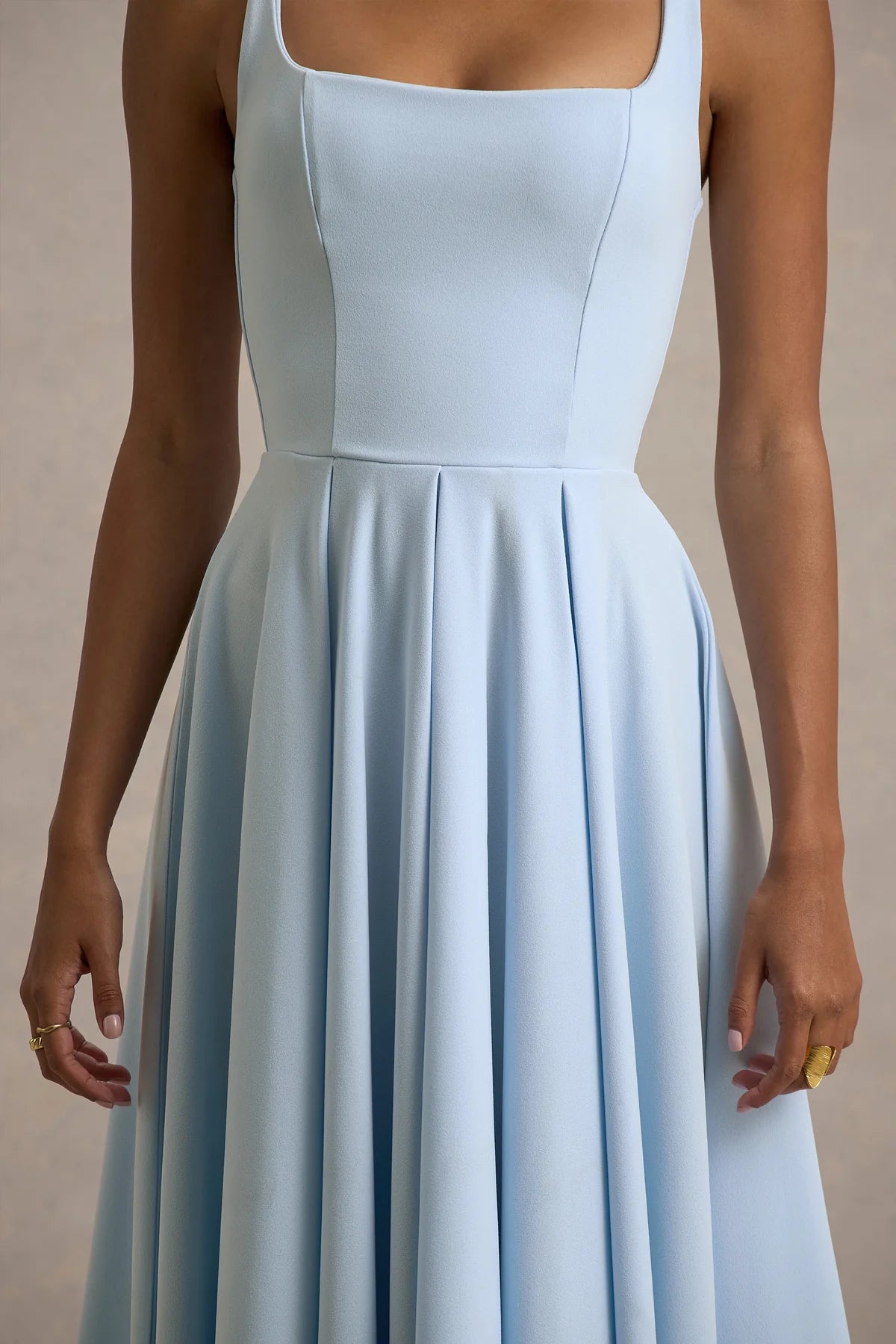 Alouro Powder Blue Strappy Parina Midi Dress