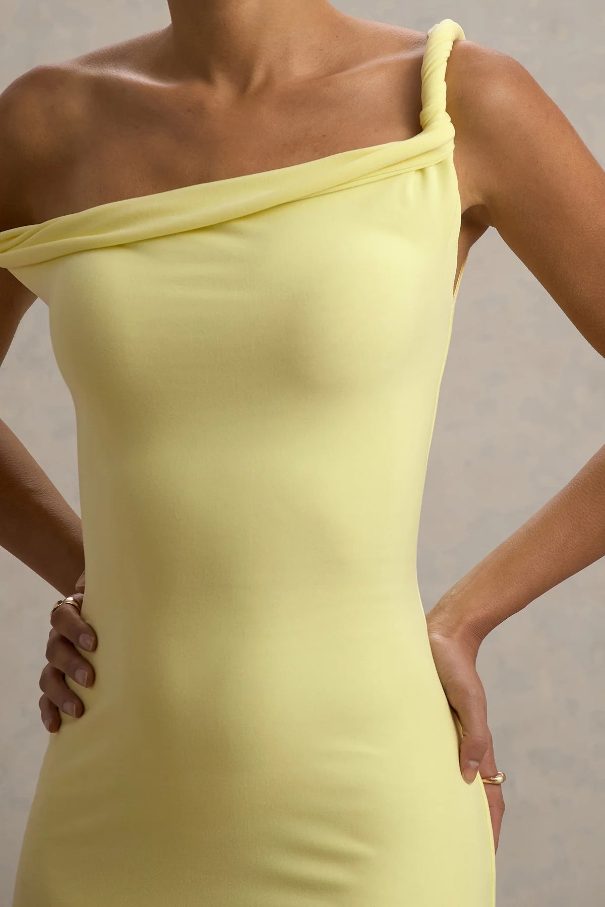 Alouro Lemon Twisted Midi Dress