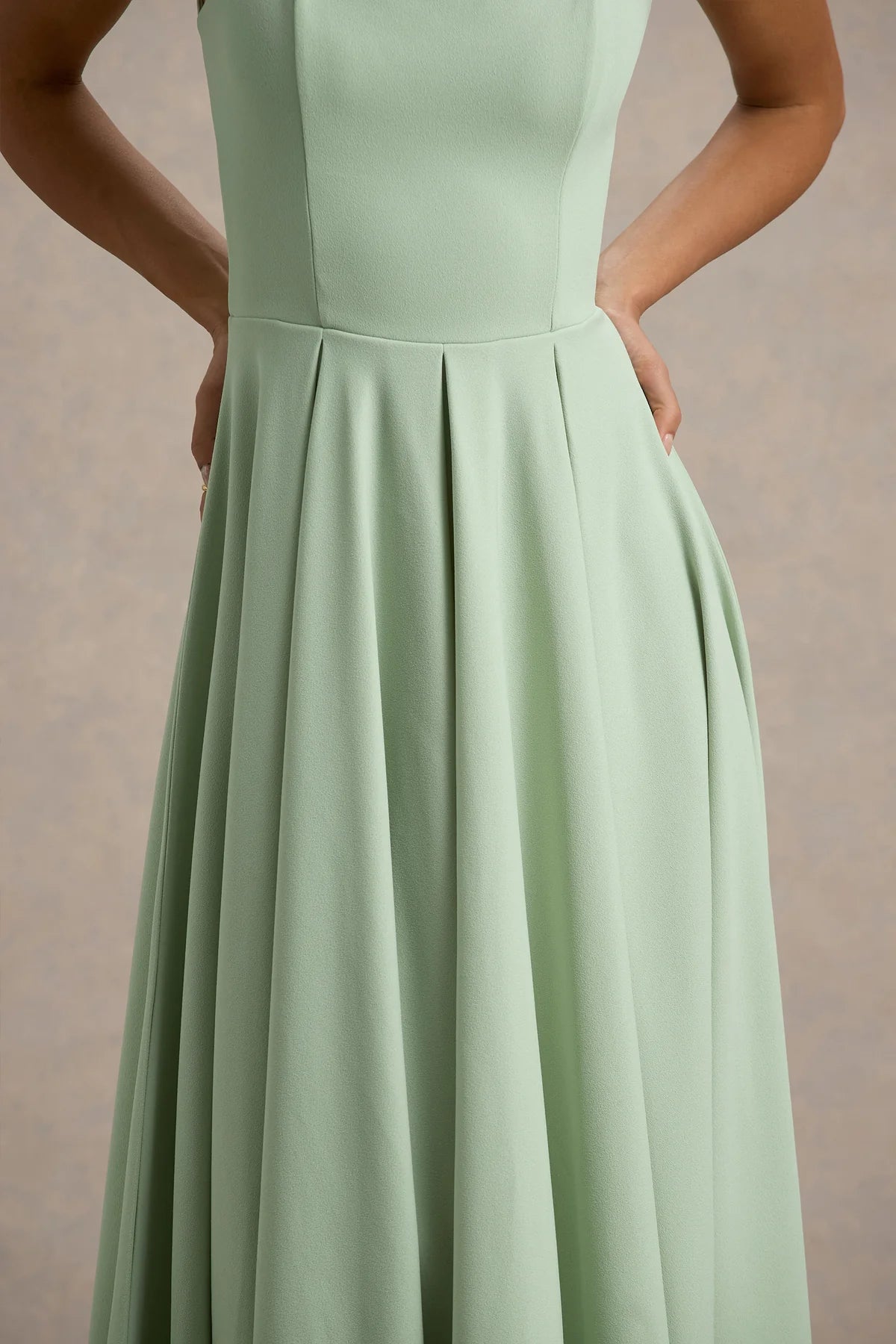 Alouro Light Green Strappy Parina Midi Dress