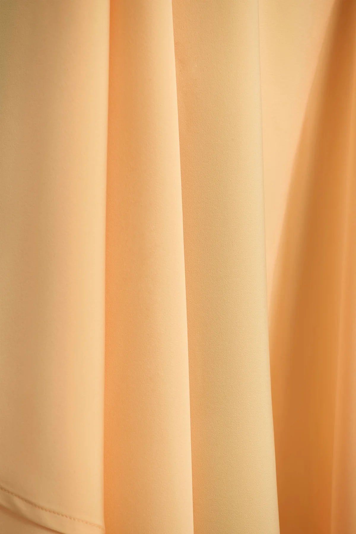 Alouro Peach Satin Hem Plunge-Neck Maxi Dress