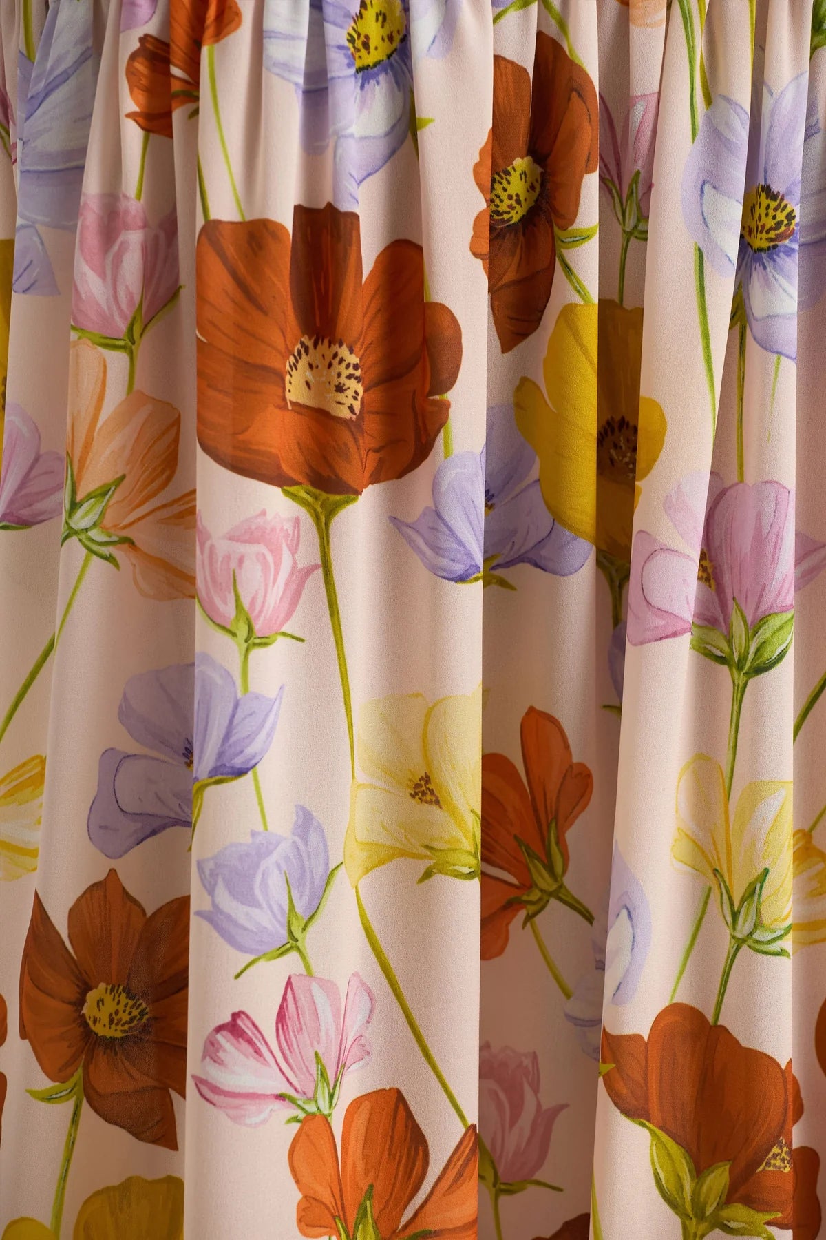 Alouro Bright Floral Puff-Sleeve Split Maxi Dress